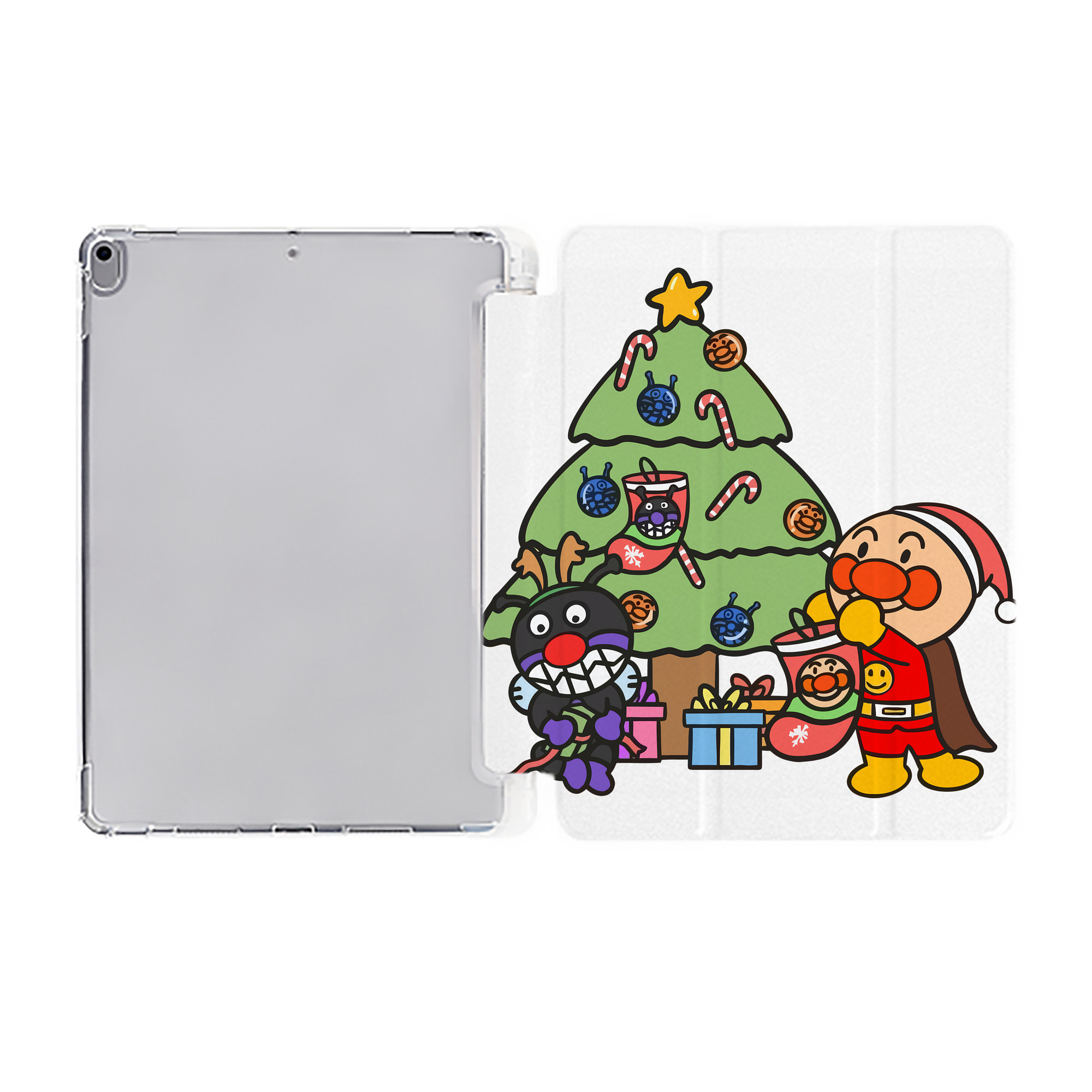 （画像用） アンパンマン Anpanman IPad ケース ペン収納付き 三つ折りスタンド PUレザー×シリコン 対応機種9.5/10.5/10.9インチ